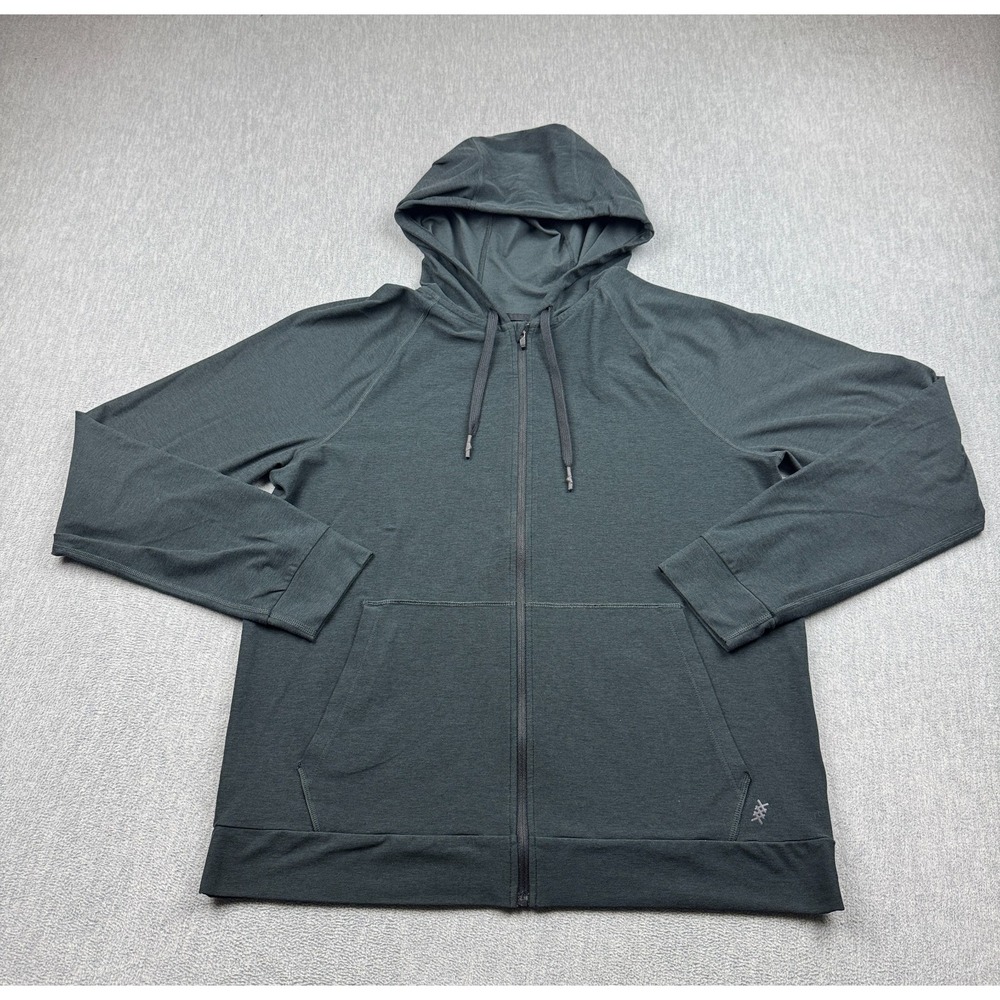 Rhone Jacket Men Medium Black Stretch Full-Zip Hoodie Pocket Outdoor Lightweight